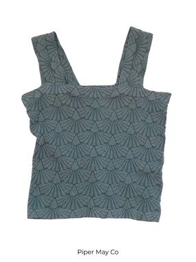 Coco Shay Textured Stretch Tank Size L | Square Neck Minimalist Top